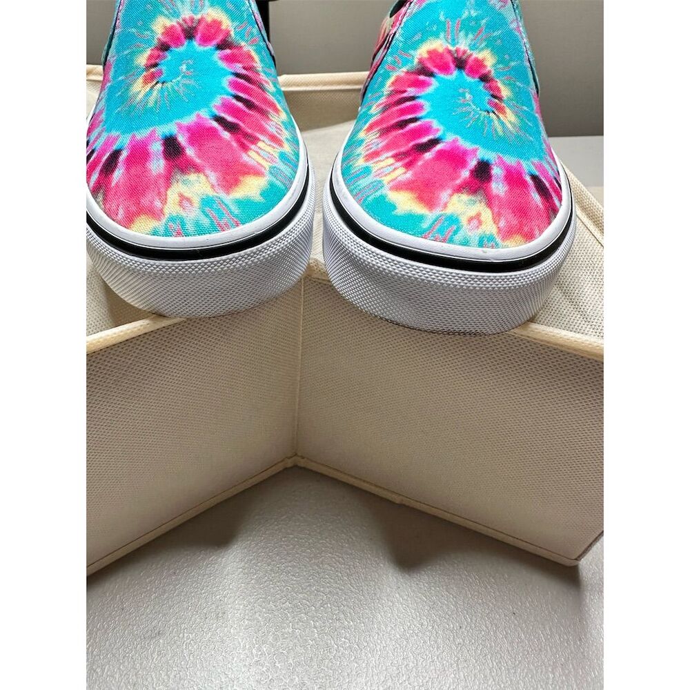 Vans Unisex Slip-On Sneakers Multicolor Rainbow Tie Dye Casual Shoes Siz… - Picture 4 of 9